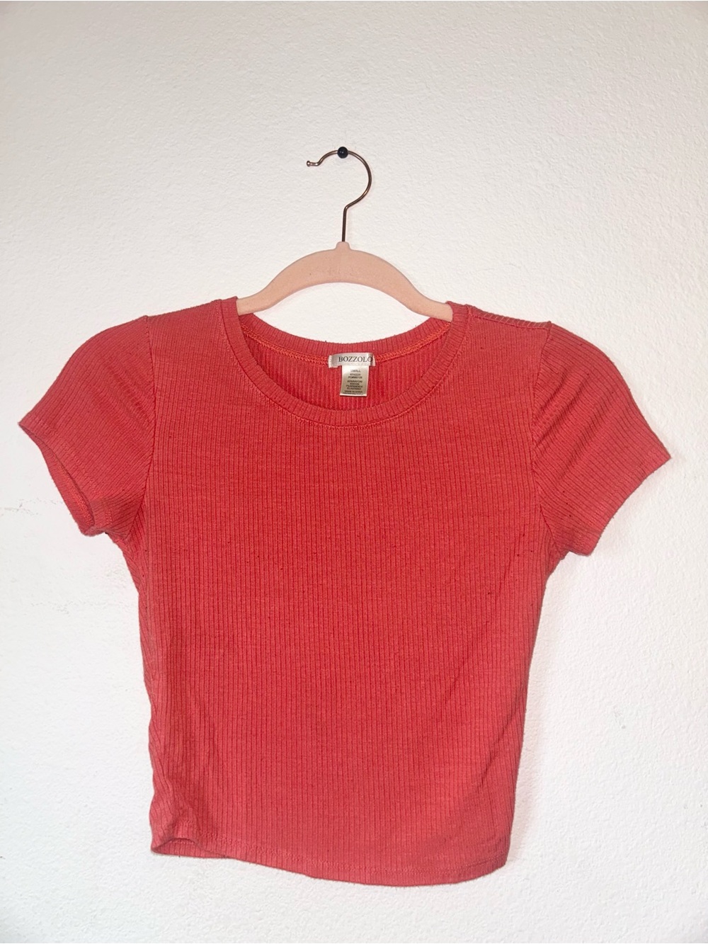 Bozzolo Coral Ribbed Crop Top